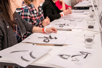 Practical Japanese calligraphy workshop by Kaori Isidzima, Japan