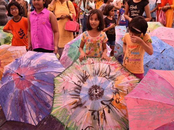 Mumbaikars paint their own colourful umbrellas