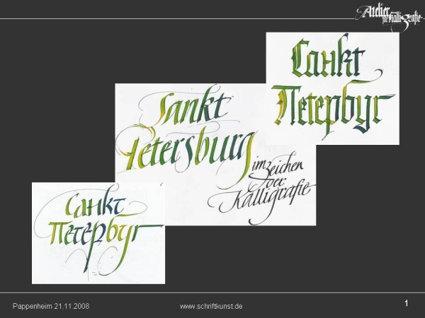 Presentation about the International Exhibition of Calligraphy by Hans Maierhofer in Regensburg