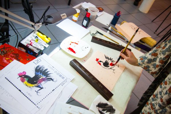 Hands-on experience with Chinese painting in the Contemporary Museum of Calligraphy
