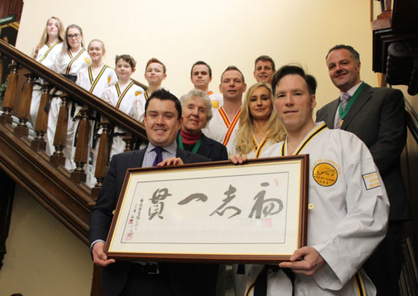 Rare Korean calligraphy scroll presented to Bassetlaw Council by local martial arts school