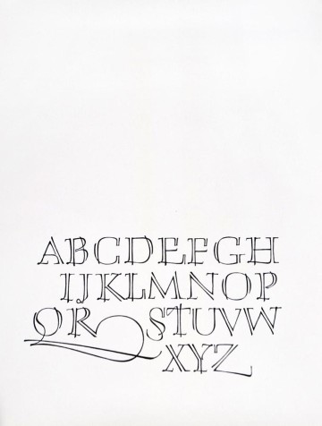Outline uppercase letters (educational alphabet)