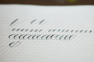 Students of the Pointed Pen course at class Students of the Pointed Pen course at class