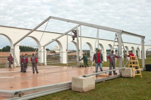 Building of pavilions for the III International Exhibition of Calligraphy Building of pavilions for the III International Exhibition of Calligraphy