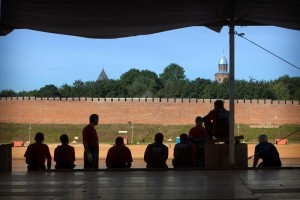 Building of pavilions for the III International Exhibition of Calligraphy