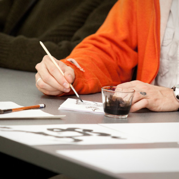 Workshop class by calligrapher Yekaterina Nazarova