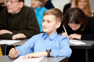 Young enthusiasts of beautiful handwriting Young enthusiasts of beautiful handwriting