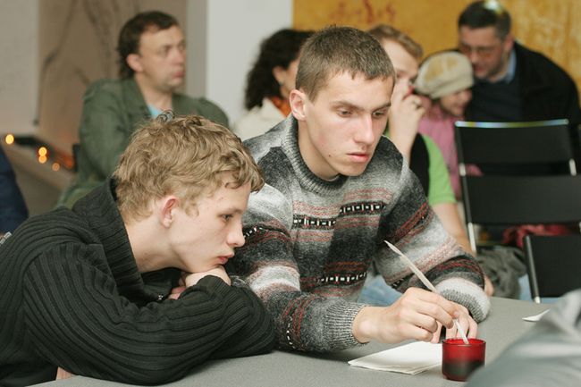May 23, 2009. “Old Slavonic Writing. Ornate Lettering”. Workshop by Yuri Koverdyayev, a Moscow graphic artist, and Tatyana Petrenko, a calligraphy teacher from Saint-Petersburg