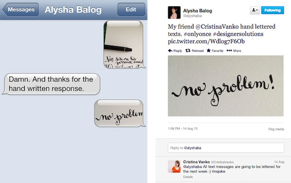 Designer Stops Texting, Sends Photos Of Hand-Written Calligraphic Messages