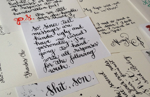 Designer Stops Texting, Sends Photos Of Hand-Written Calligraphic Messages