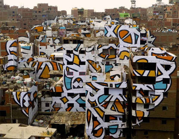 French Tunisian calligraffiti artist eL Seed unveils 'Perception' in Egypt's Cairo