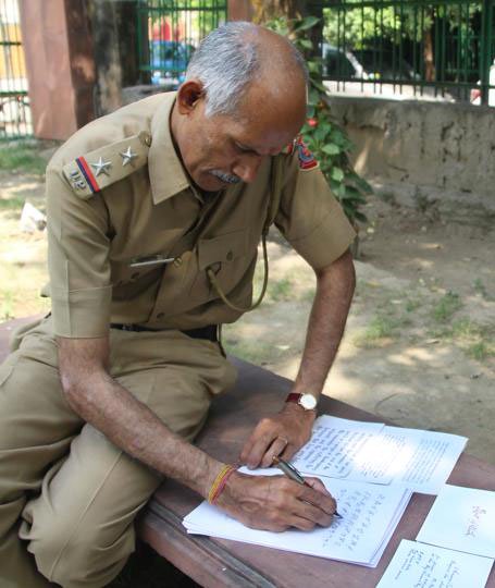 A Delhi Police sub-inspector who has made a world record in calligraphy writing