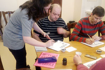 Calligraphy lesson in the Centre of speech pathology and neurorehabilitation