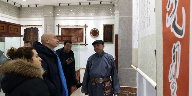 Alexey Shaburov sees the exhibit of the Museum of Secret Mongolian History